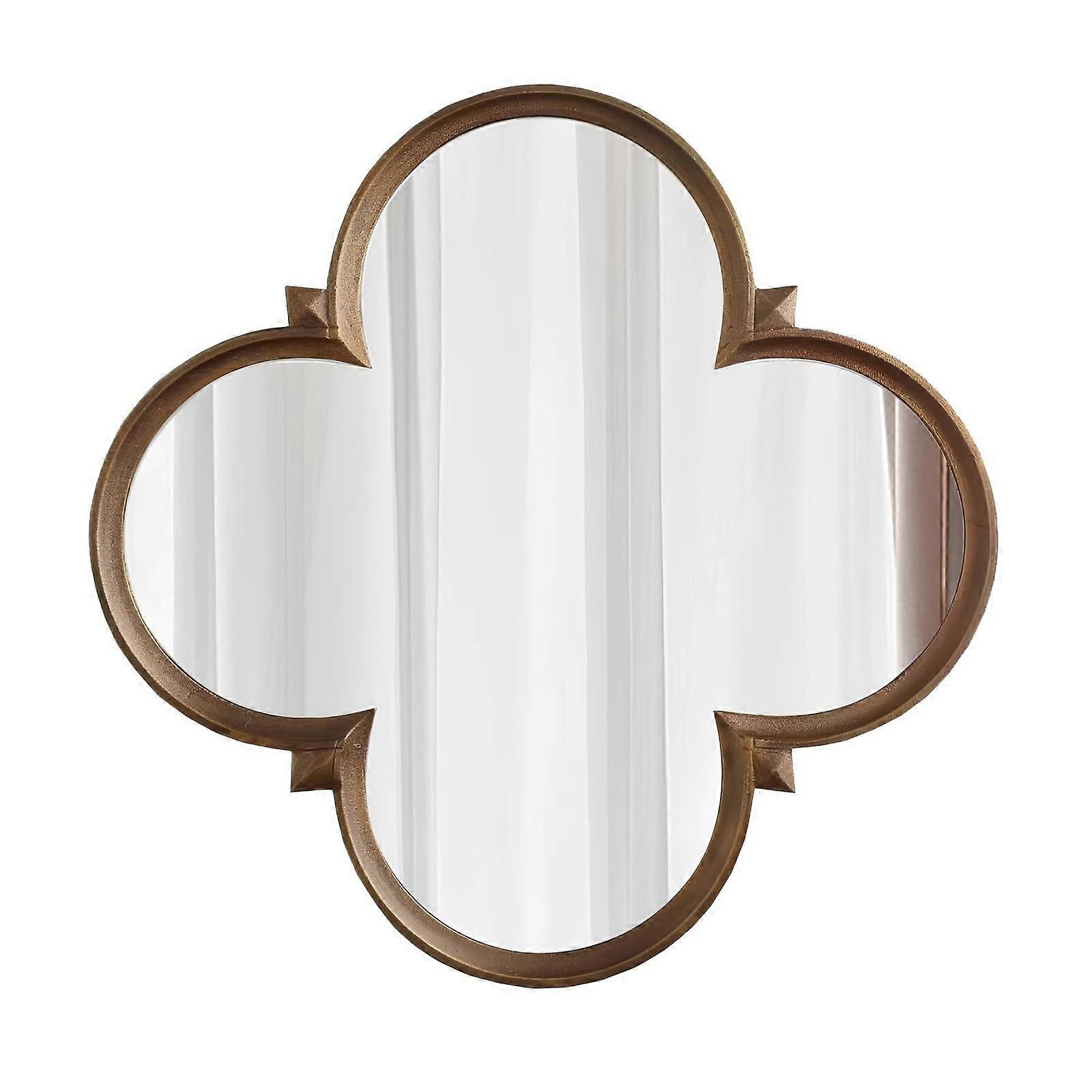 Bathroom Wall Mounted Mirror 40cm Four Leaf Clover Shape Vanity Makeup Mirror with Clear Reflection