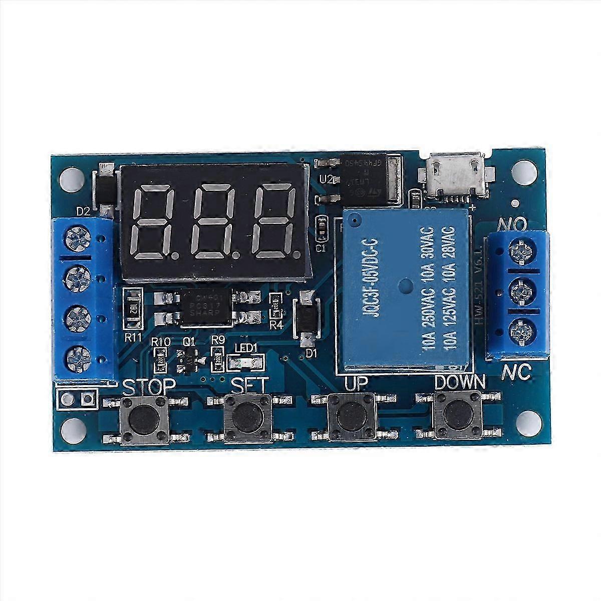 -521 Digital Time Delay 1 Way Relay Trigger Cycle Timer Delay Switch Circuit Board Timing Control Mo