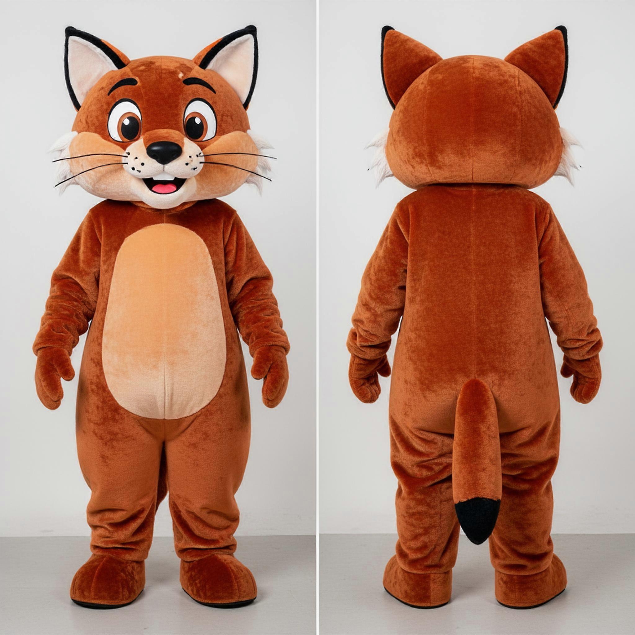 MASTICOT Rust Orange Playful Bobcat Mascot