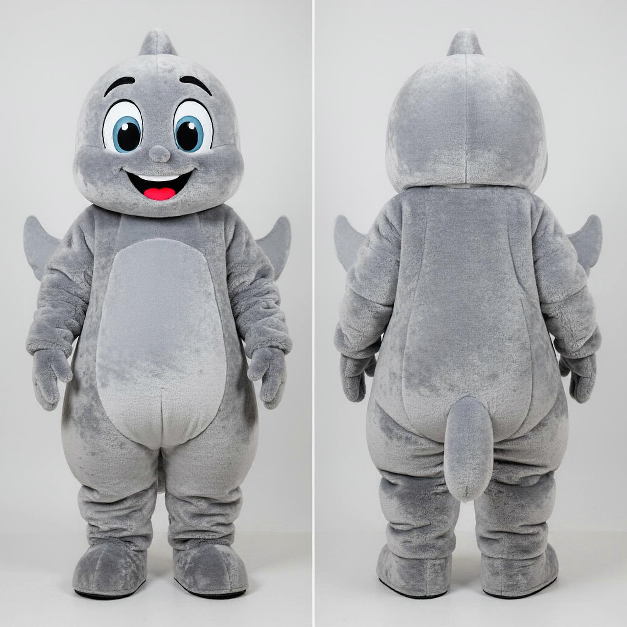 MASTICOT Silver Velvet Cartoon Ghost Mascot