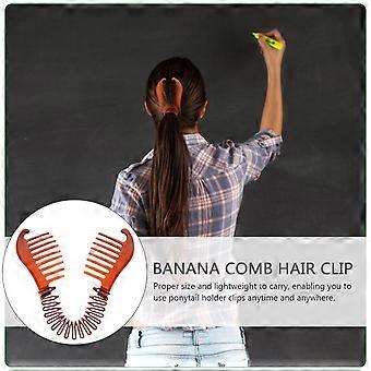 Banana Clip Comb Hair Braiding Tool for Women 12Pcs Interlocking Brown Clips