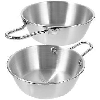 Stainless Steel Camping Wine Bowls for Storage 2Pcs Convenient Outdoor Bowls