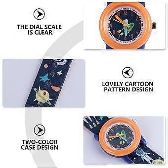 Children Cartoon Quartz Watch Waterproof for Kids 1Pcs Bright Orange