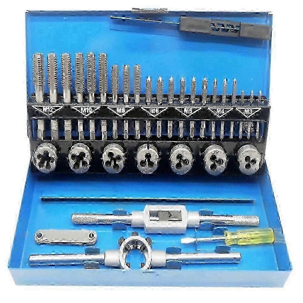 32Pc M3-M12 Metric Tap and Die Set Manual Tapping Thread Tool Kit