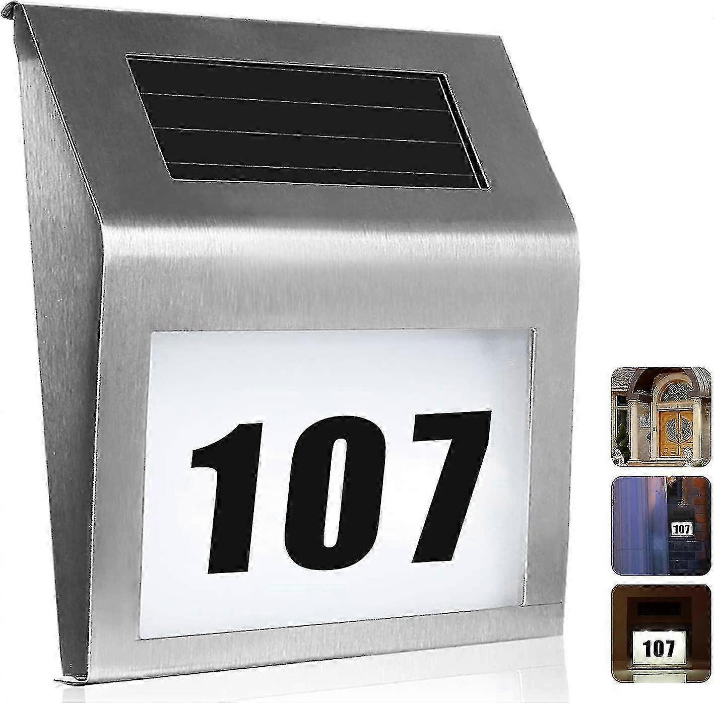 Solar-Powered Outdoor Door Number Light