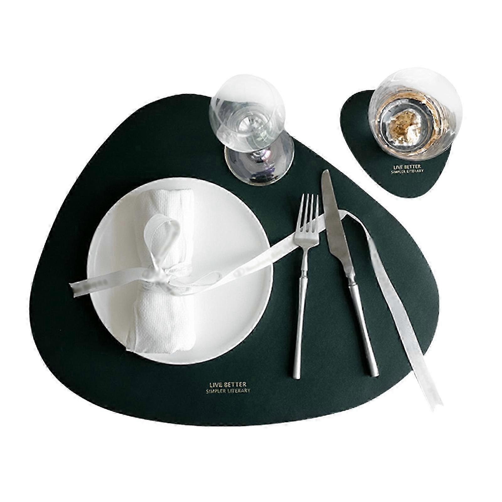 Leather Triangular Placemat Waterproof Heat Insulator