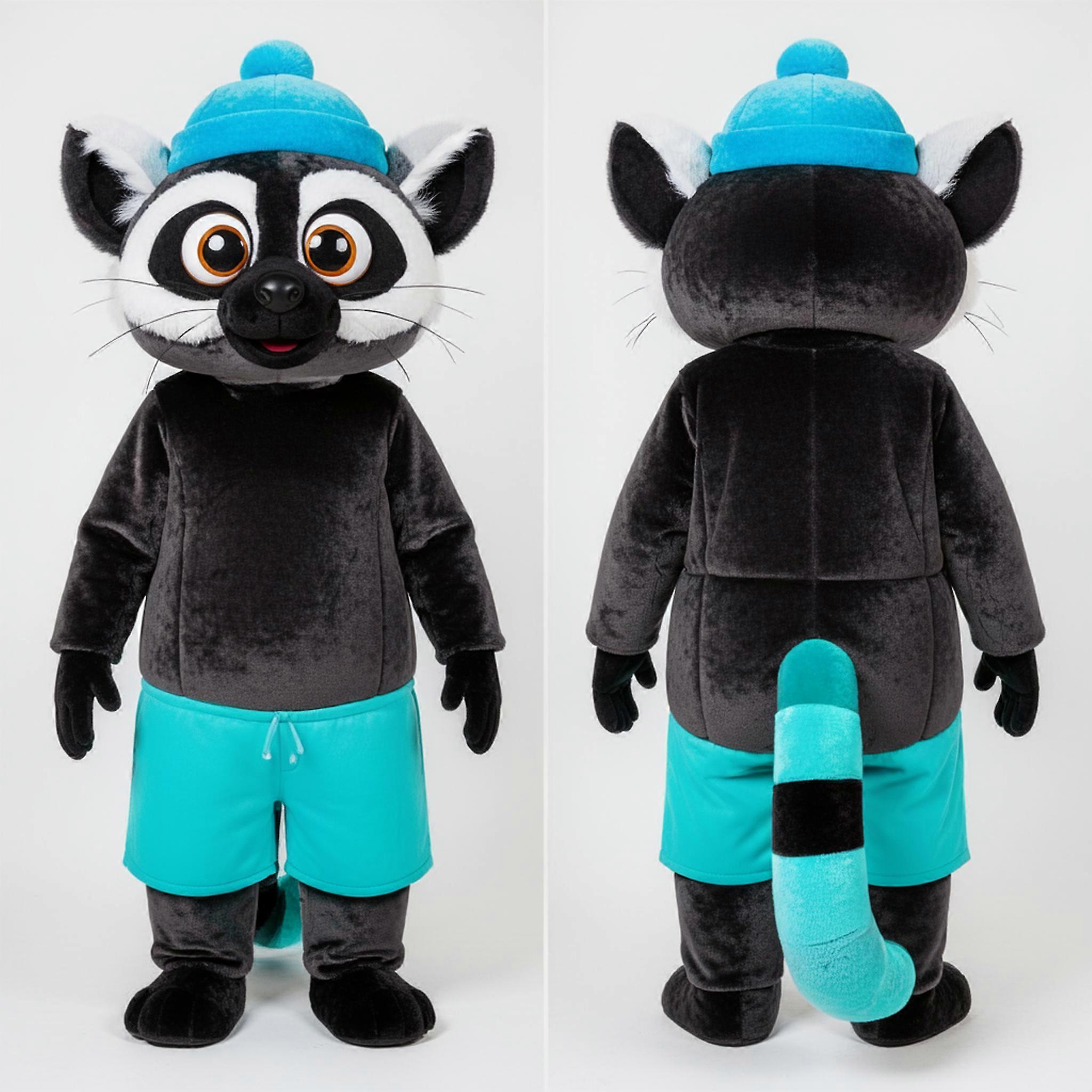 MASTICOT Charcoal Plush Lemur Mascot
