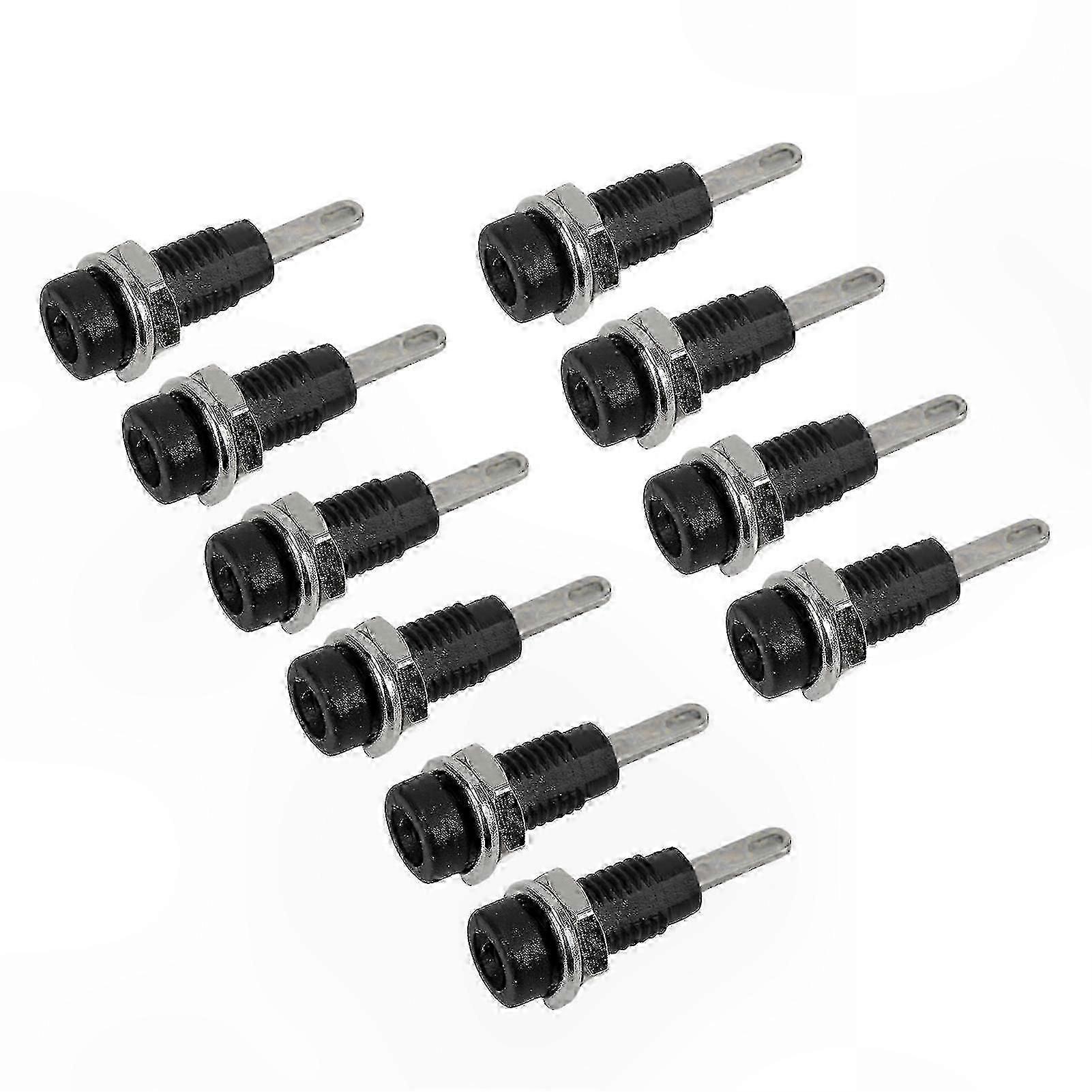 10Pcs J.40003 2mm Banana Jack Panel Socket Extended Post Plug Adapter compatible with Electronic Instruments Black-Good