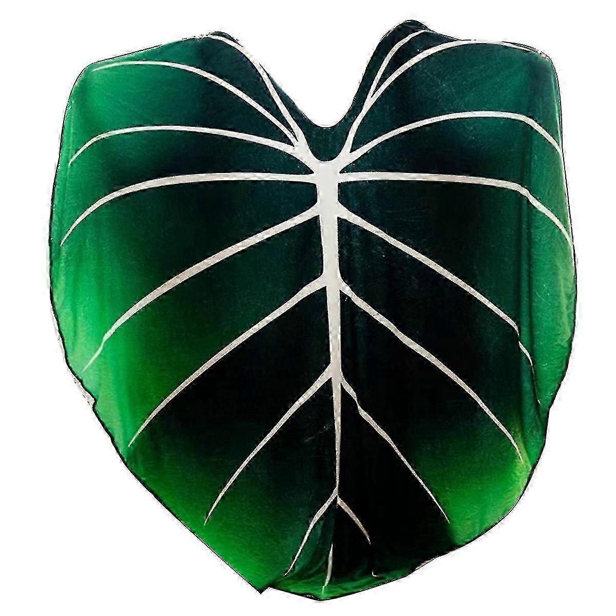 Nature-Inspired Green Flannel Leaf Throw
