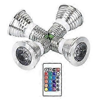 4pcs E27 Bulbs and 1remote Control with Memory Function 17colors Changeable Spot Ligh 4dynamic Light -Z