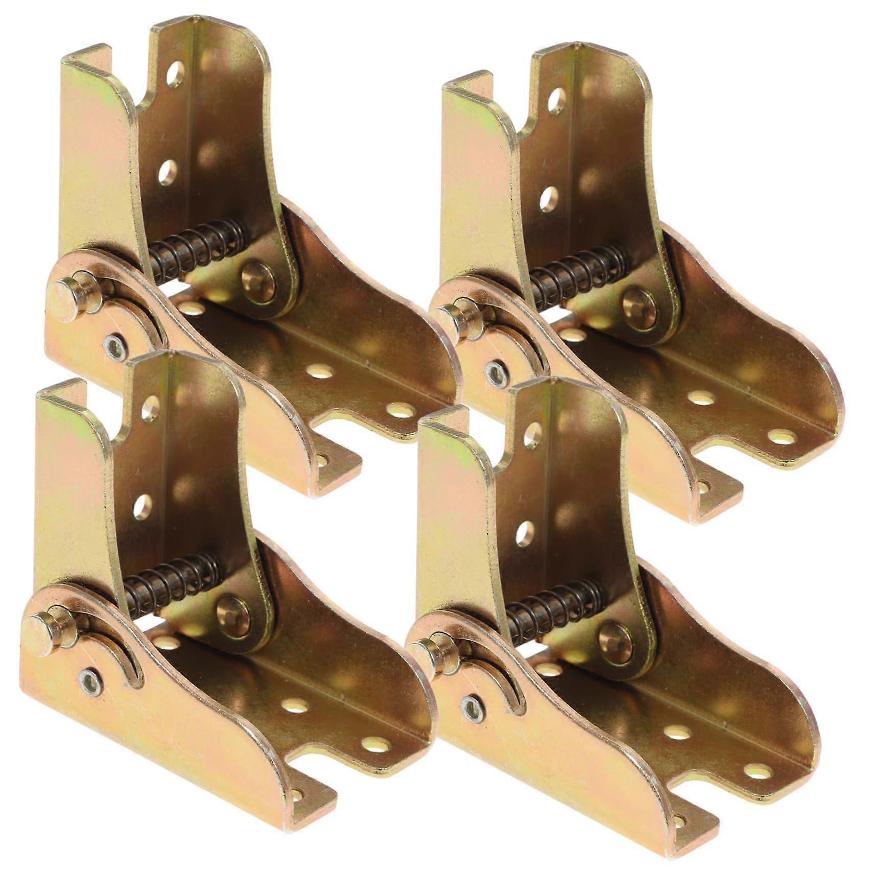4pcs Spring Loaded Folding Shelf Hinges Self Locking Table Brackets Durable Space Saving Design