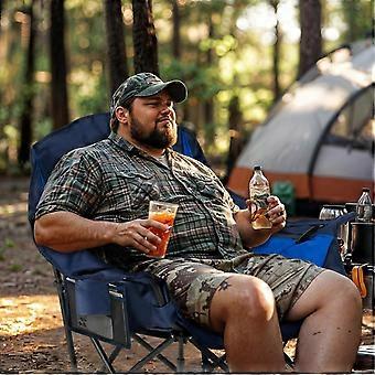 Extra grote inklapbare campingstoel, campingsofa, belastbaar tot 204 kg, opvouwbare campingstoel, gevoerd met bekerhouder, koeltas, hoge rugleuning, v