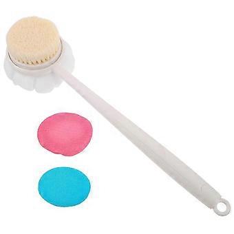 1 Set Exfoliating Back Scrubber For Shower - Dual-Sided Body Scrubber Brush With Soft Bristles & Ergonomic Handle - Gentle Bath Tool For Men And Women