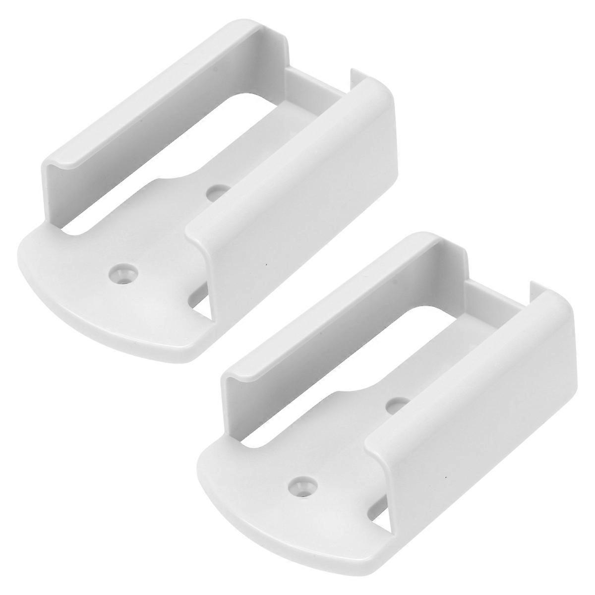 Nail-Free Remote Controller Wall Container for Storage 2Pcs White Plastic