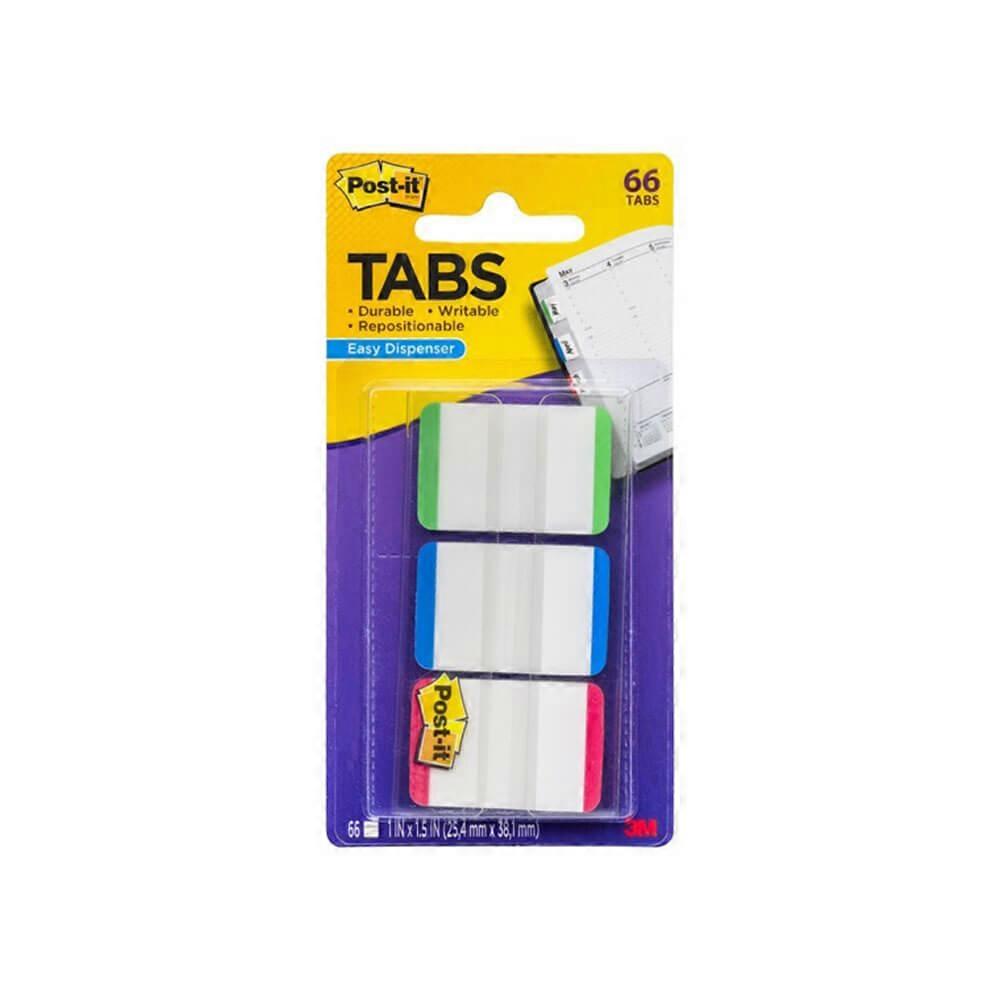 GREEN BLUE RED Post It File Tabs Secure Striped Remove Replace Reposition 66pk