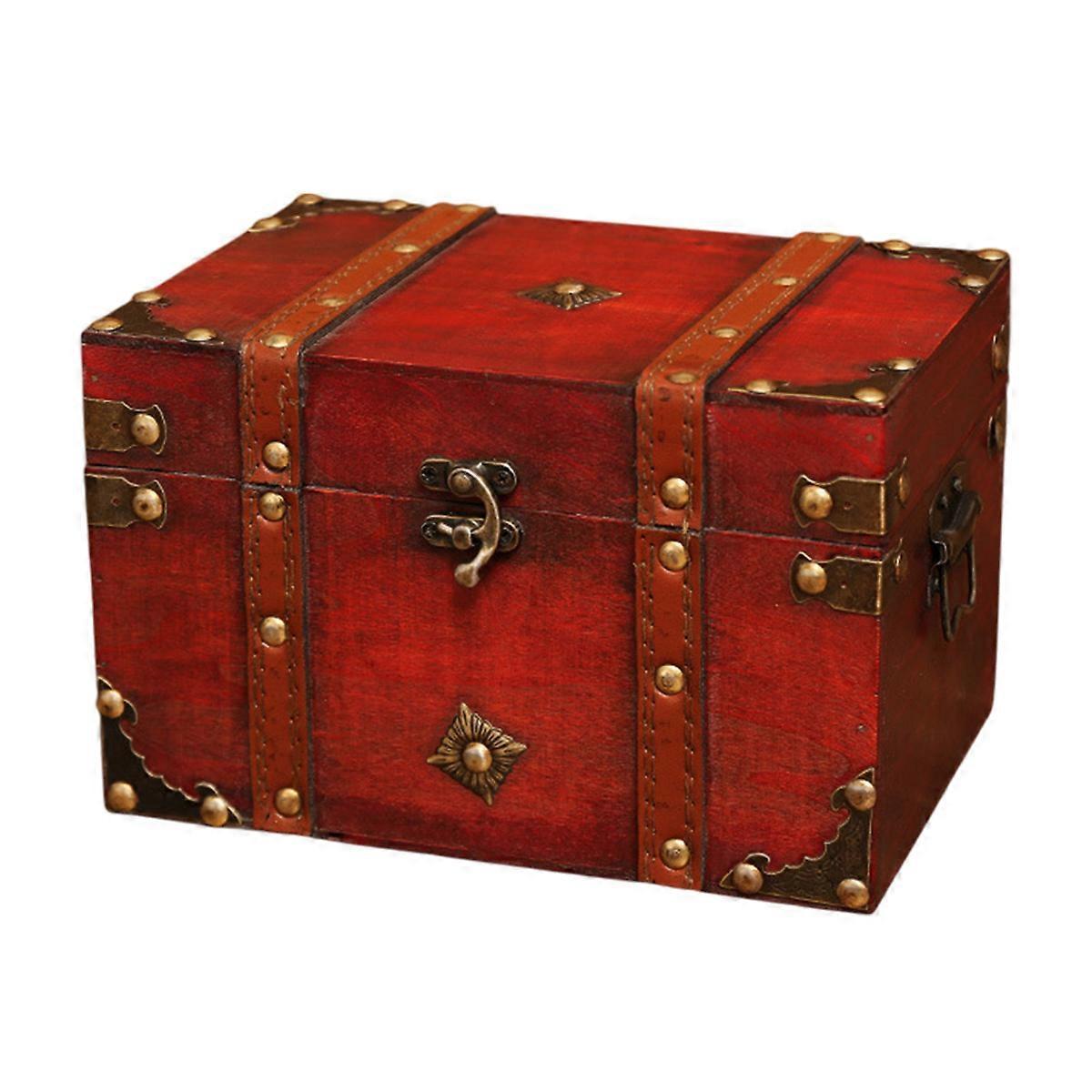 Solid Wood Treasure Chest With Lock
