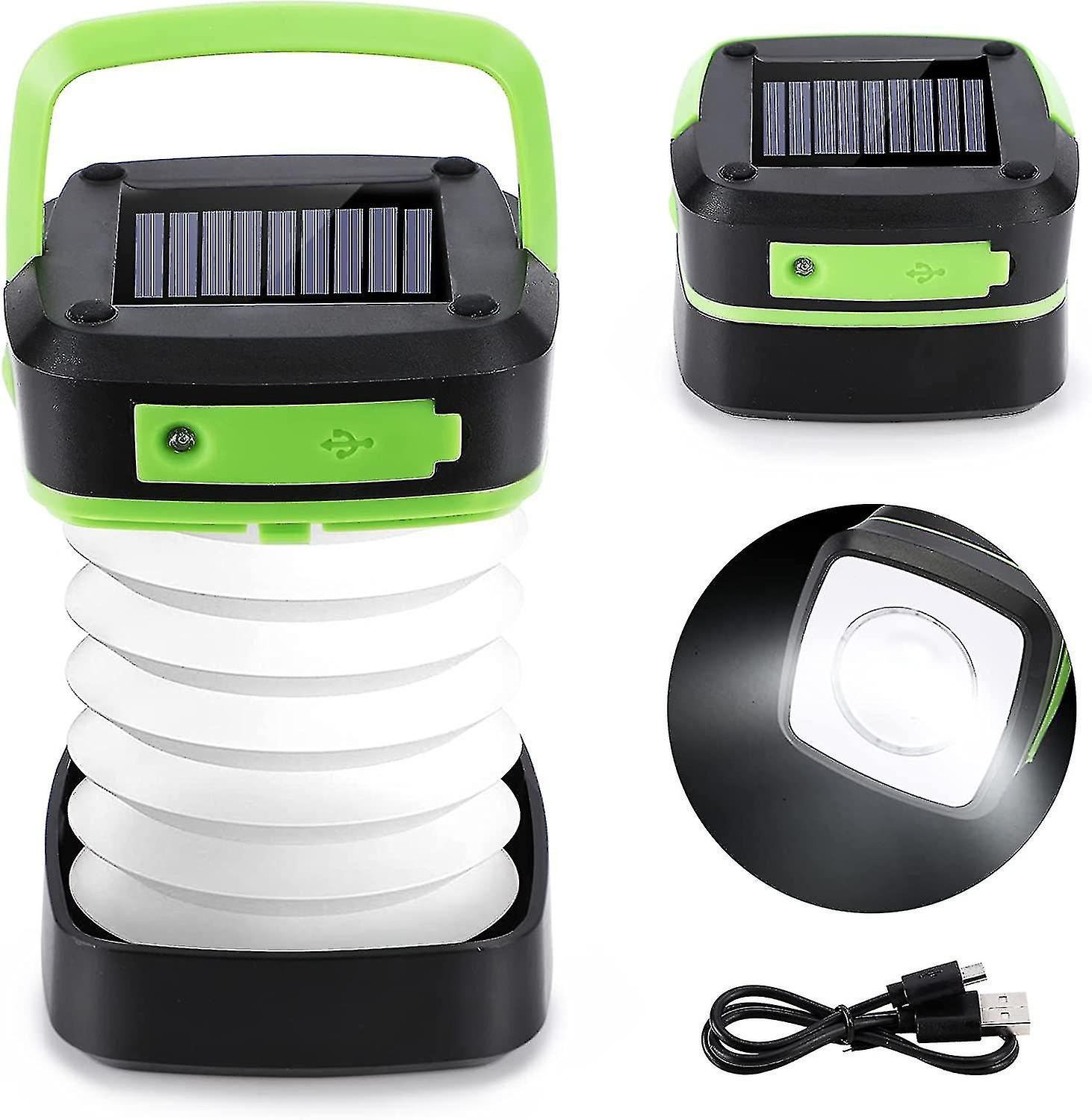 Camping Lantern, Solar & Usb Rechargeable Led Camping Lights, Portable Collapsible Tent Lights For Camping, Hiking