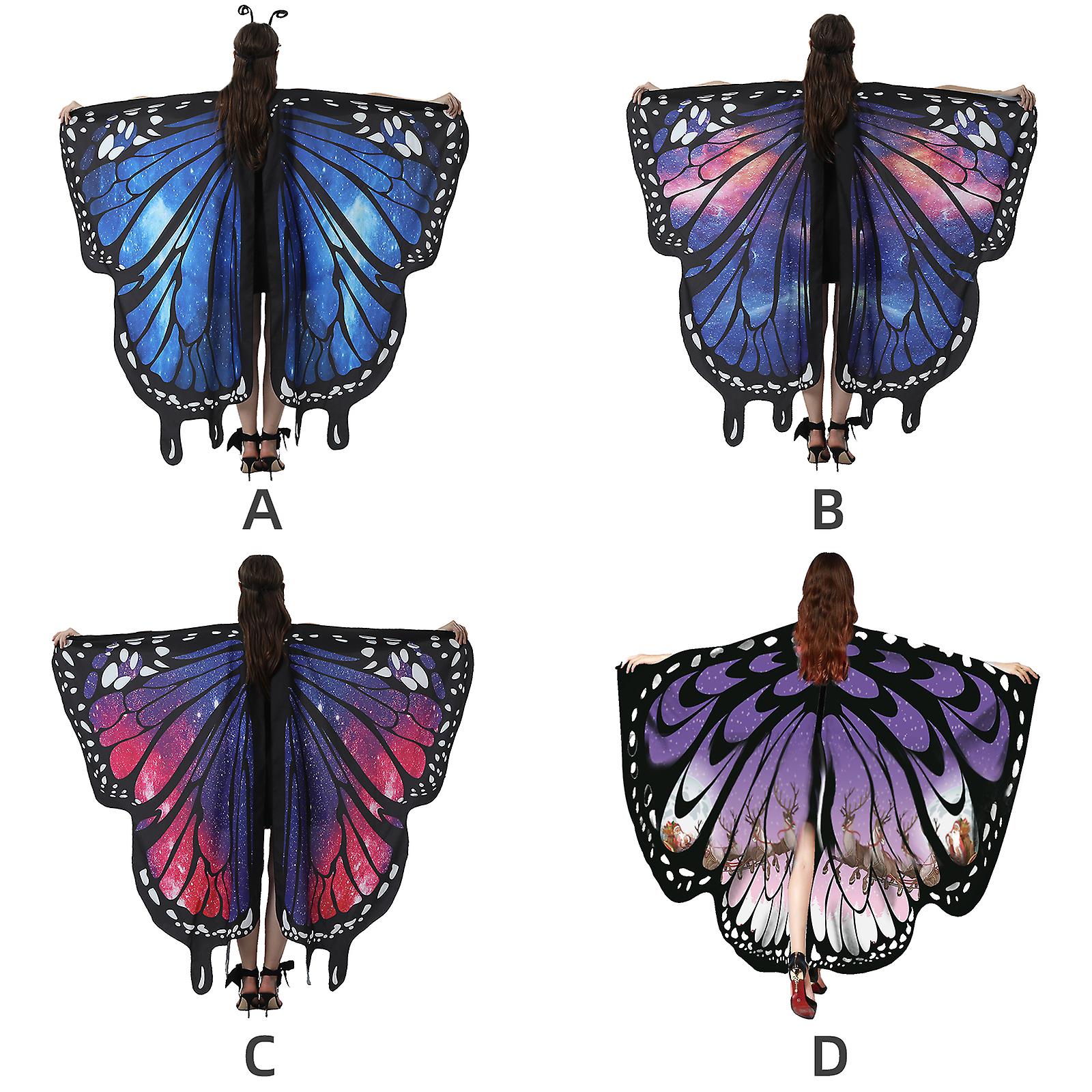 Anime Cosplay Wings Butterfly Shawl,Σάλι μενταγιόν Adult Rotating Halloween,Fairy Ladies Cape,66.1* 54.3In