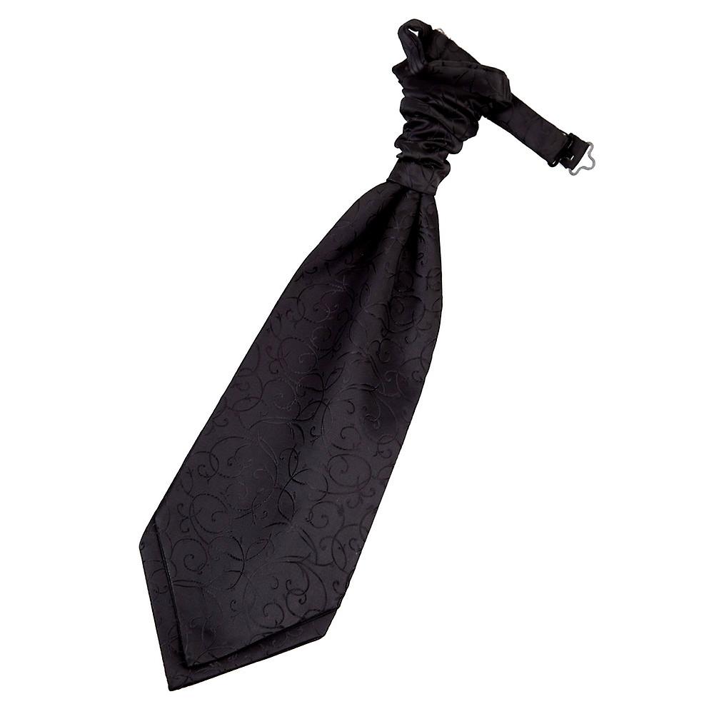 Black Swirl Pre-Tied Wedding Cravat