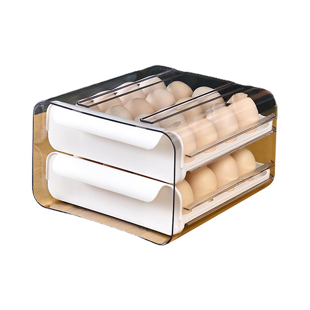Stackable Egg Drawer Tray Clear Double-layer Egg Holder Countertop for Fridge