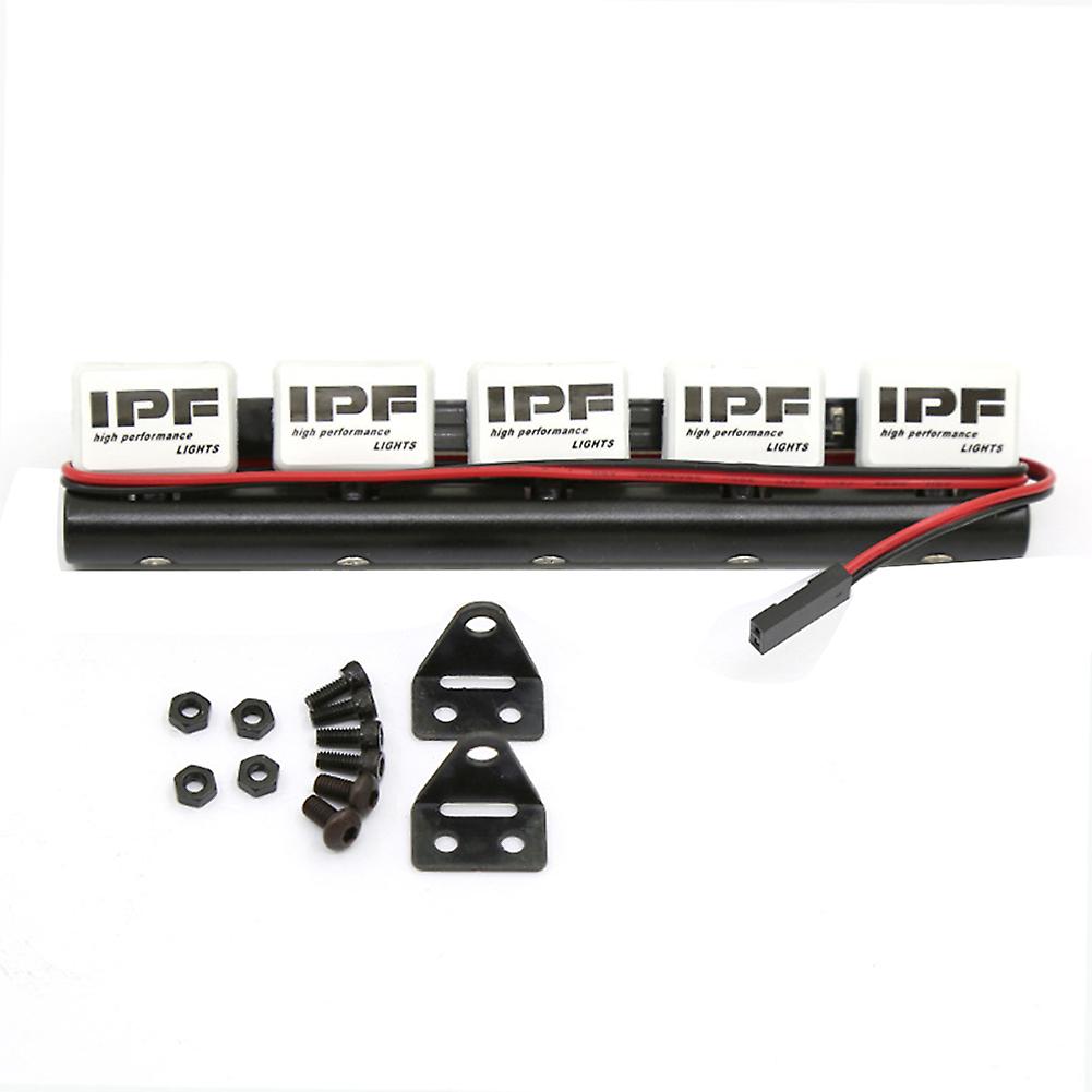 RC Car Roof 5 Lights Search Lights Round LED Lamp for 1/10 RC Crawler TRX4 Axial SCX10 Off-Road Par