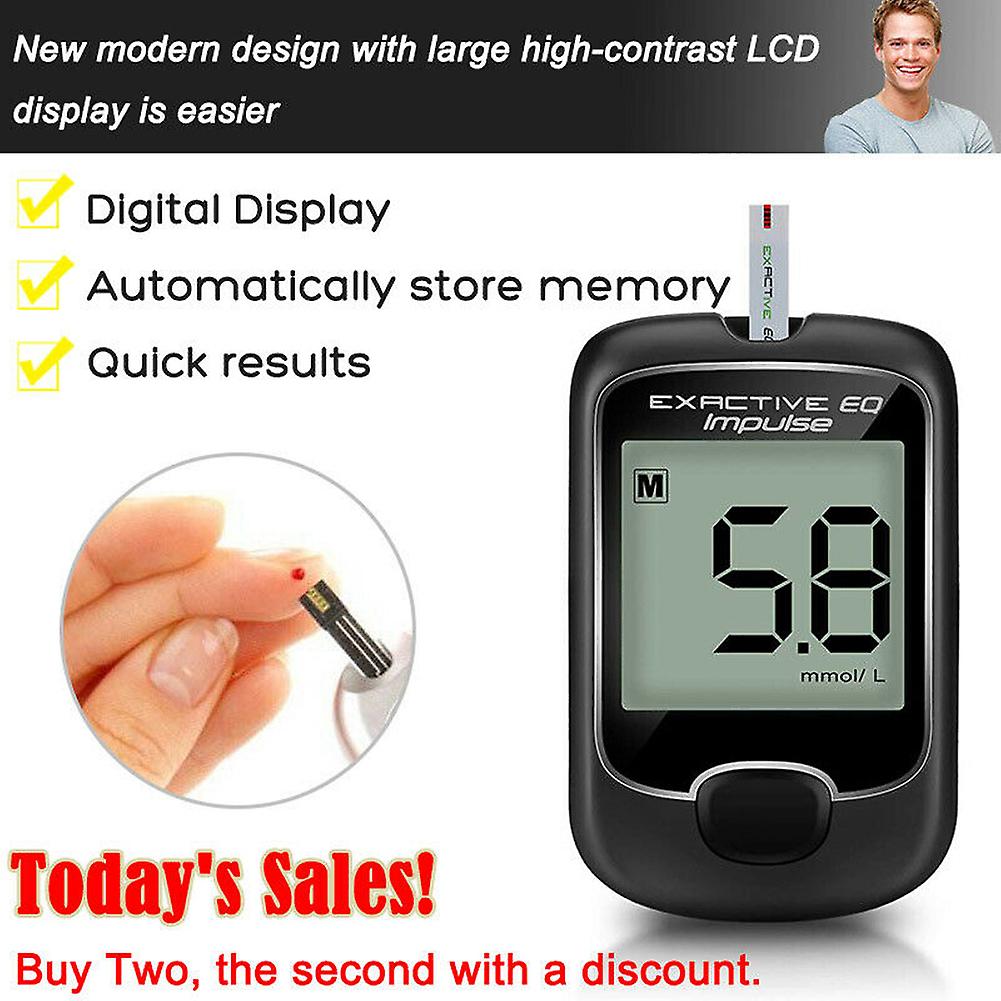 20٪ عرض-100 قطعة جهاز مراقبة نسبة الجلوكوز في الدم طقم اختبار مرض السكري مقياس السكر في الدم مع شرائط الاختبار