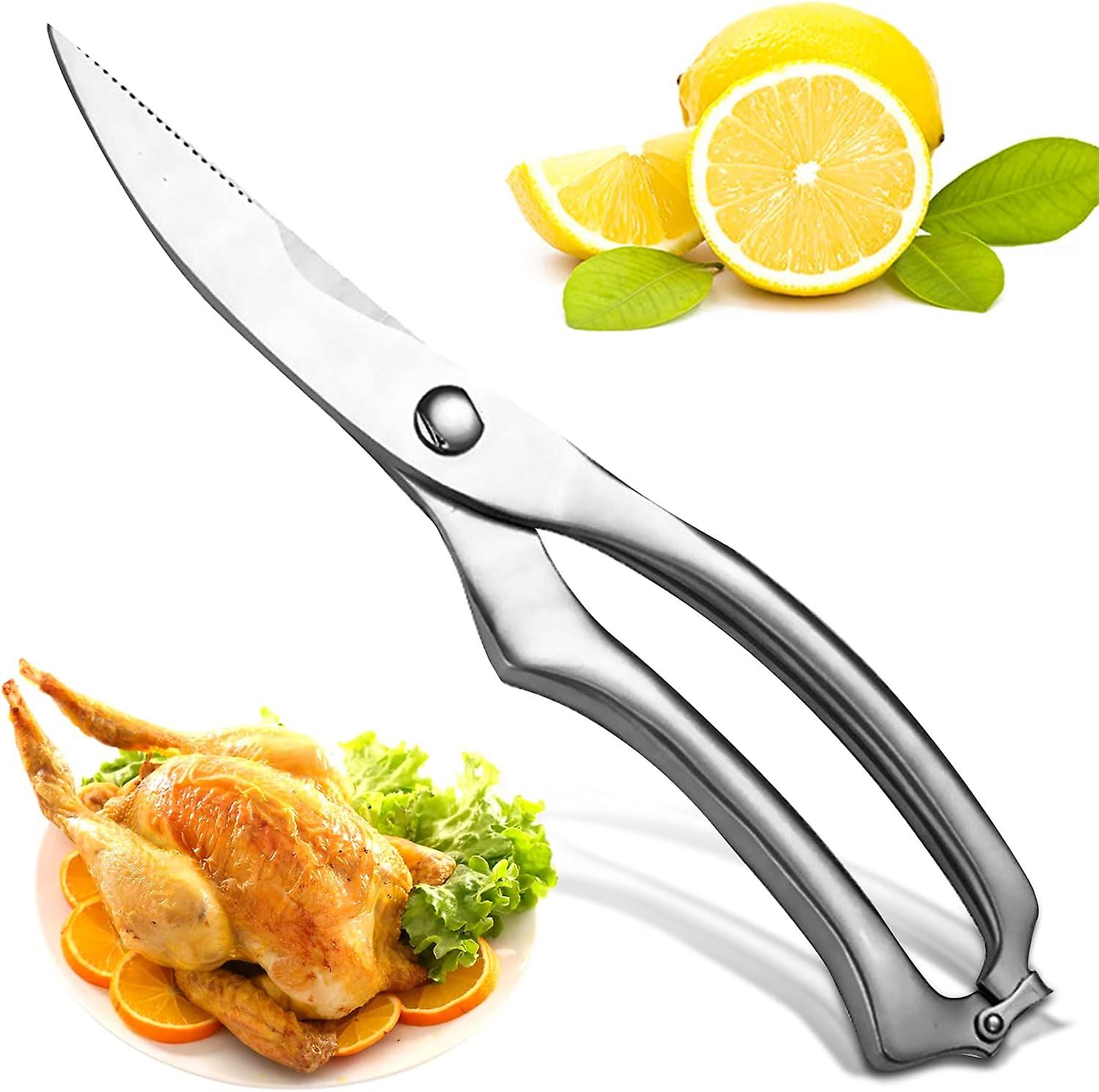 Multifunction Kitchen Scissors, Stainless Sharp Professional Poultry Scissors Kitchen Scissors, for Cutting Chicken, Fish, Meat, Bones, Vegetables, He