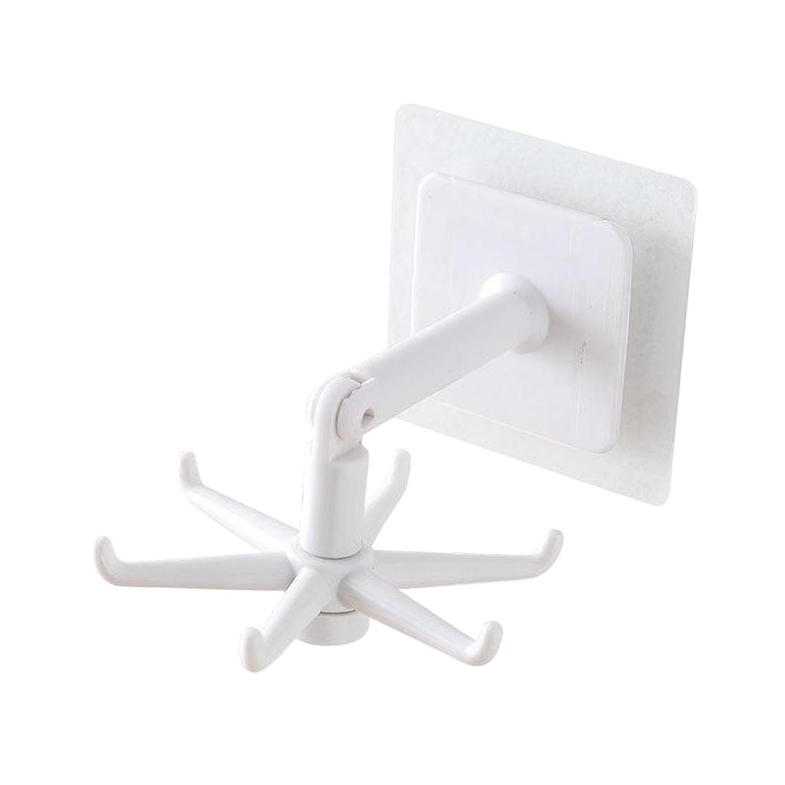 Under Shelf Rotate Hook Holder Kitchen Cabinet Storage Rack Organizer White