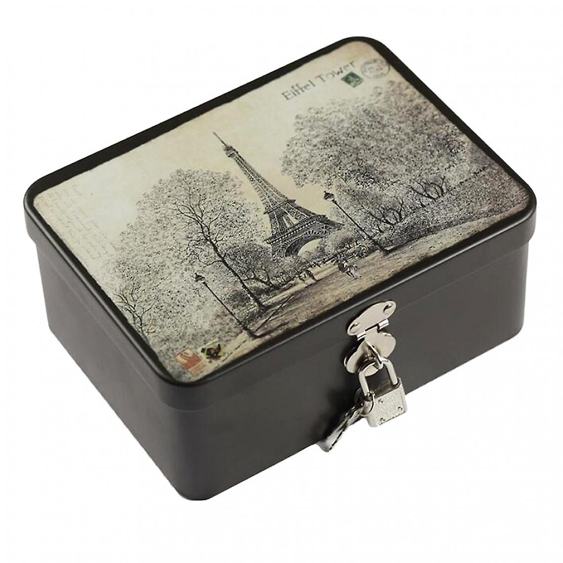 Latch Locked Collection Metal Eiffel Tower Iron Storage Box