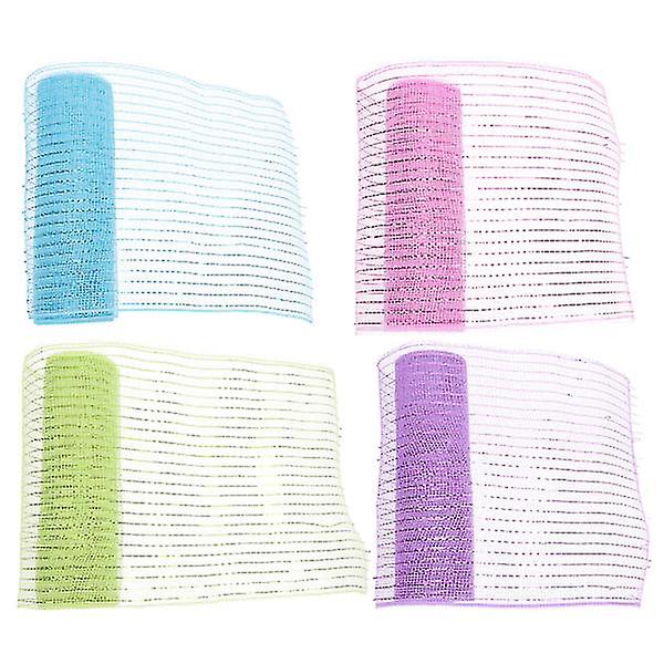 4 Pcs Decorative Mesh Ribbons Gift Wrapping Ribbons Diy Flower Wrapping Mesh Ribbon