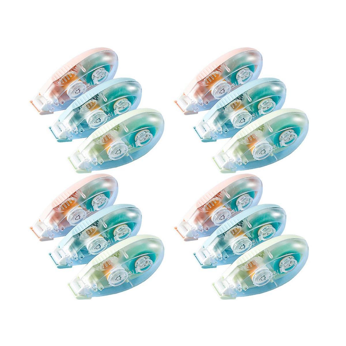 12 Pack Double Sided Tape Roller 3 Colors Scrapbook Tape Adhesive Roller Tape for Scrapbooking Tape
