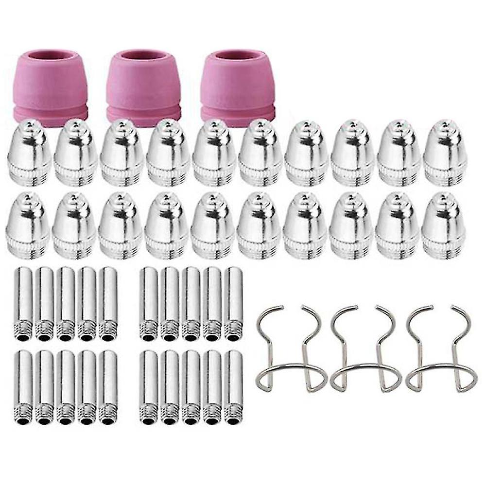 46pcs For Sg-55 -60 Wsd-60 Plasma Cutter Consumables Kit Plasma Cutting Torch Tip Nozzles Electrode