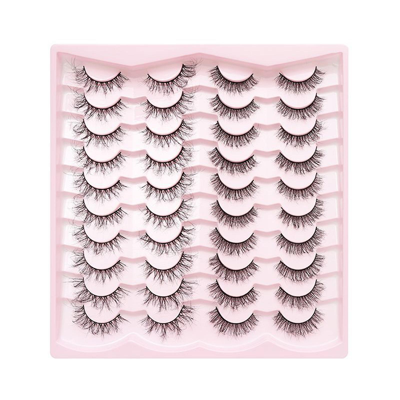 20 Pairs 3d Dramatic False Eyelashes Reusable Easy To Fit Eye Shape Eyelashes