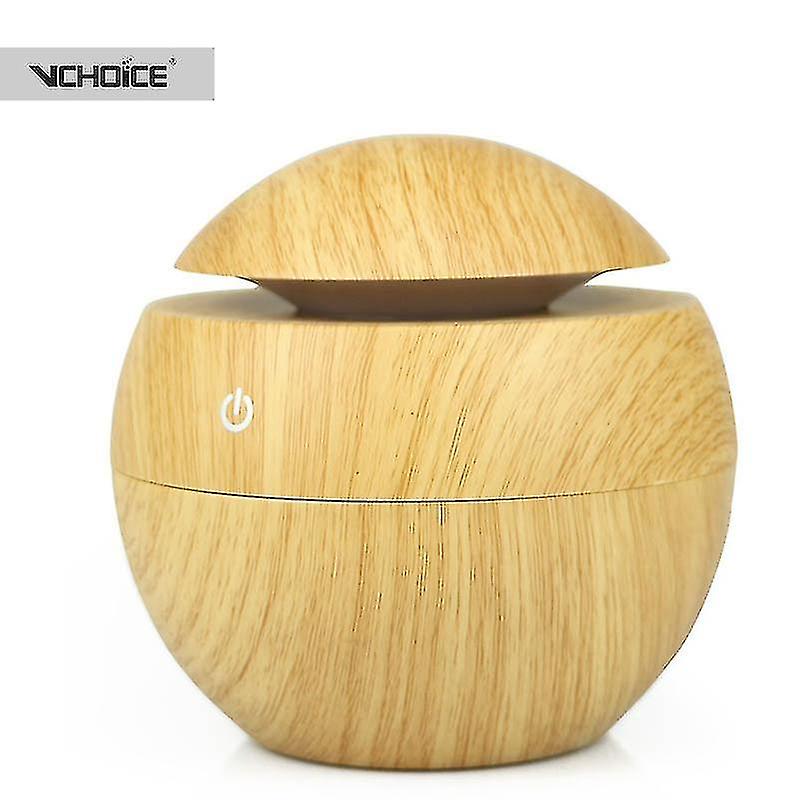 130ml Usb Desktop Black White Pink Wood Grain Design Mushroom Diffuser For Home Mini Mist Air Humidifier With Led Lights