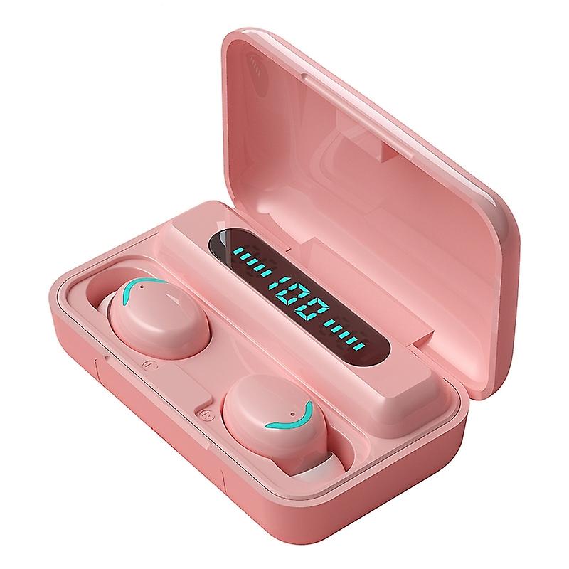 F9-5C Four-bar Light + Digital Display Macaron Bluetooth Earphone