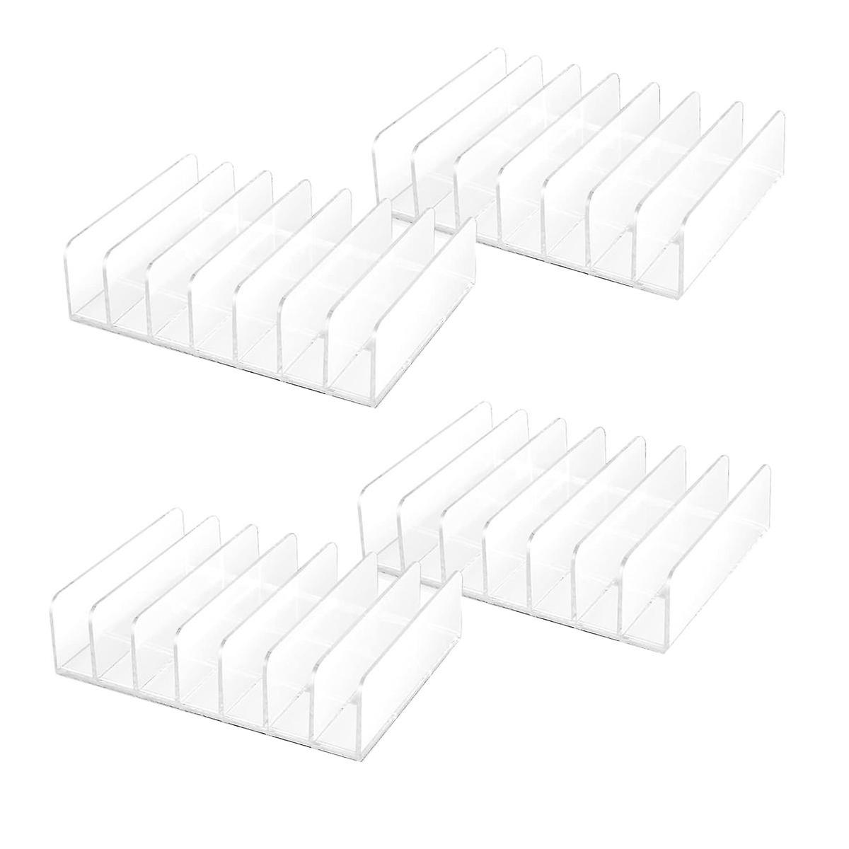 4 Pcs Clear Acrylic CD Holder with Tackable CD Display Rack CD Storage Rack Organizer Stand CD Tray