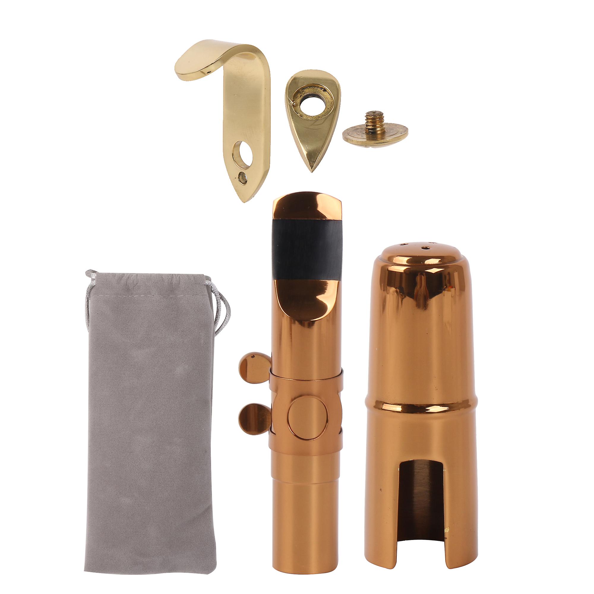 Tenor B Flat Saxophone Mouthpiece 9# Clamp Cap w/ Thumb Hook Rest Golden