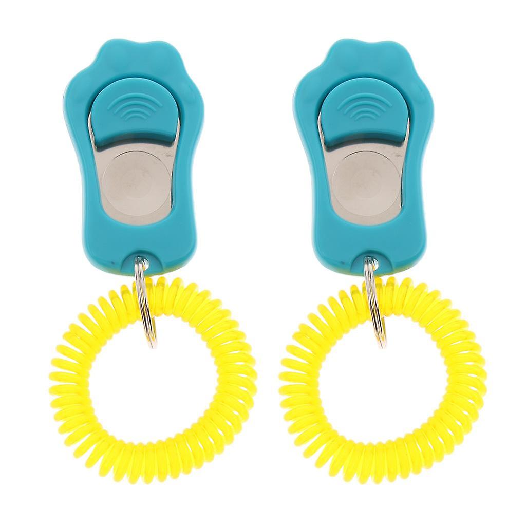 2Pcs Big Button Dog Cat Training Clicker, Clickers with Wrist Bands Orange