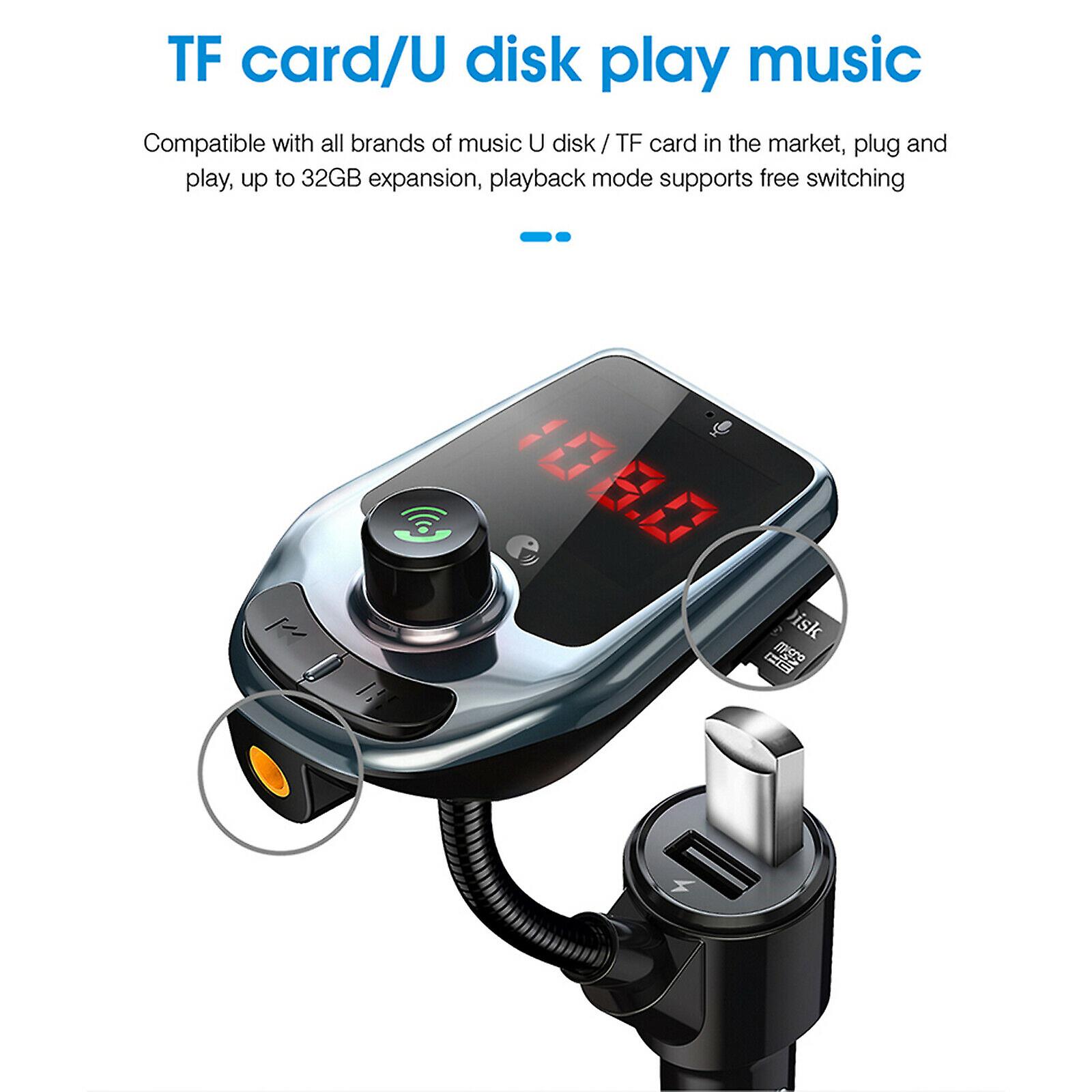Bluetooth FM Car Transmitter MP3 Handsfree Radio Adapter Kit Dual USB Charger