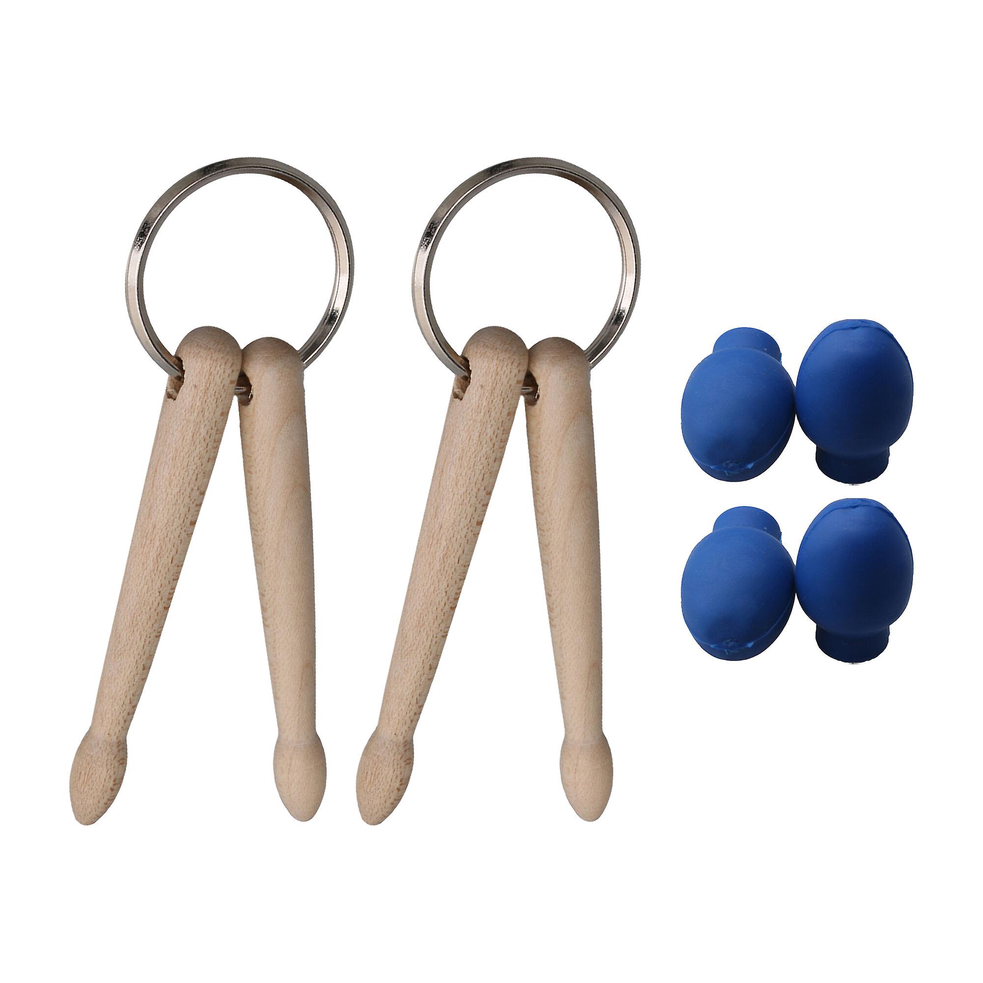 6 Pcs Mini Drum Sticks Keychain w/ Drumstick Tips for Decoration Kit