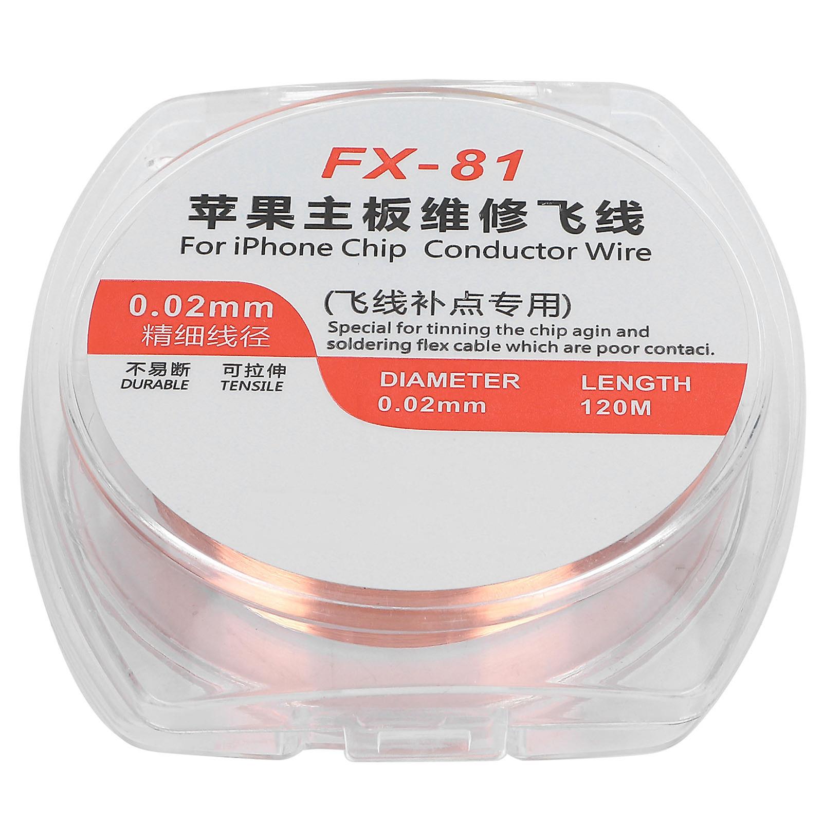 Red Copper Wire Uninsulation Prevent Short Circuit for Iphone Motherboard Mobile Phone Fingerprint Repair0.02mm/0.0008in