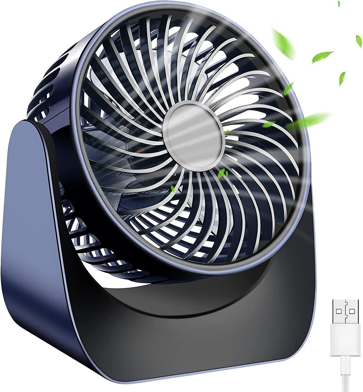 NICEMOON USB Fan Small Fan 360° Rotation Portable Mini Quiet USB Fan 3 Speeds Desk Fan with 1.5m USB