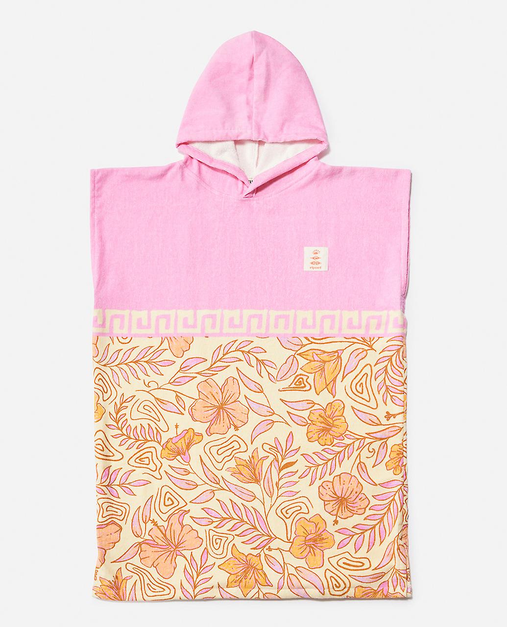 Rip Curl Kids Mixed Hooded Beach Surf Surfing Swim Towel Poncho - Peach