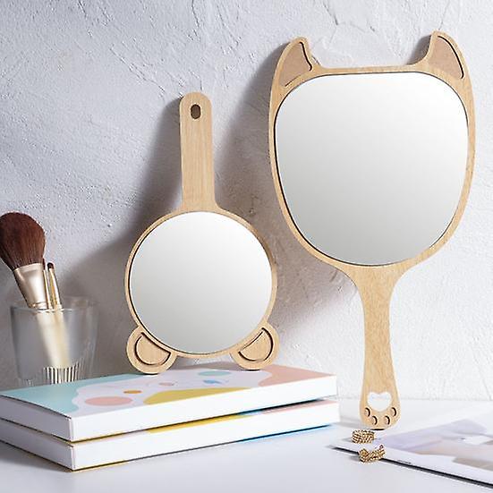 Hand Mirror Creative Shape Multipurpose Smooth Edge Practical Cartoon Small Handheld with Ear for Girl