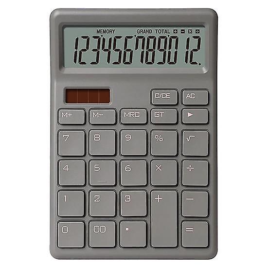 1 Set Electronic Calculator Portable Dual Power Calculator 12-Digit Display Desktop Calculator for Home Office School
