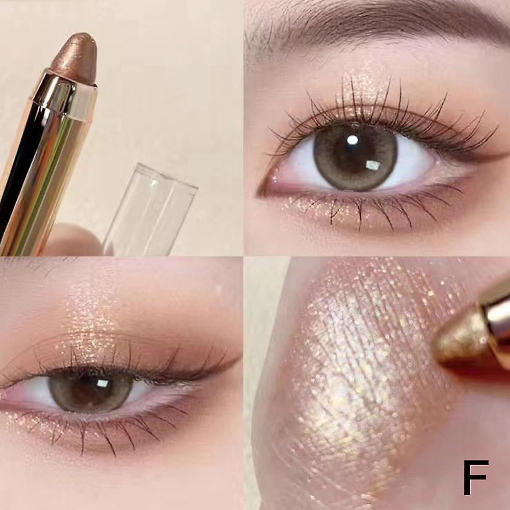Dual-Ended Lying Silkworm Pen Highlighter & Eyeshadow Pearlescent Cream with Sponge Tip Multi-Color Sparkling Glamour Easy Application