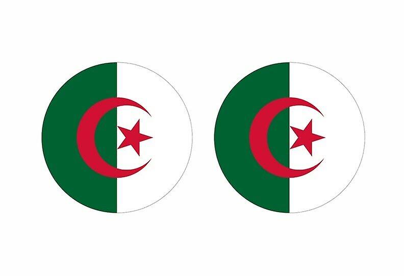 2x stick sticker round cocarde algerian flag Algerien