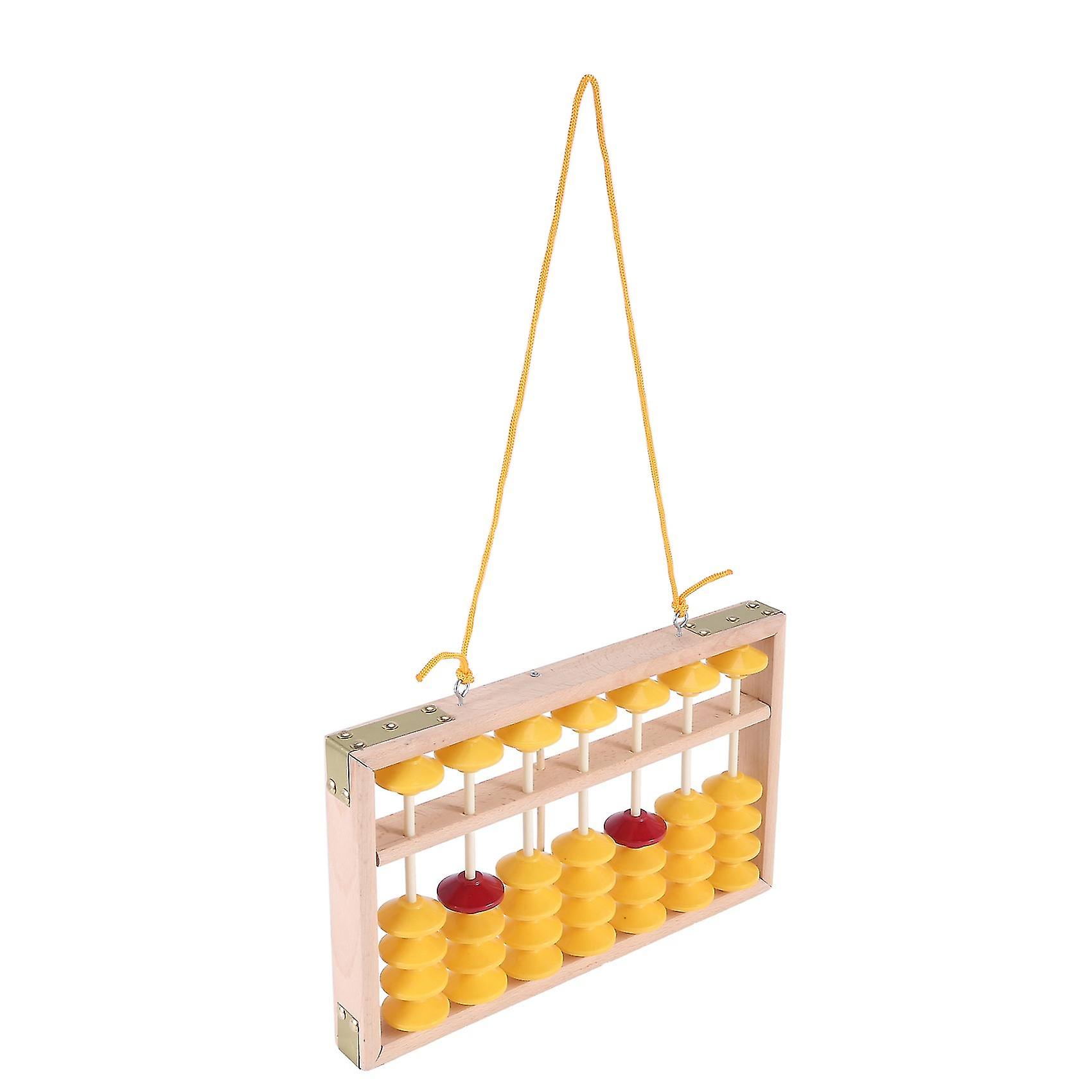 7 Column Non-slip Hanging Wooden Abacus Chinese Soroban Educational Tool Mathmetic Calculator For S