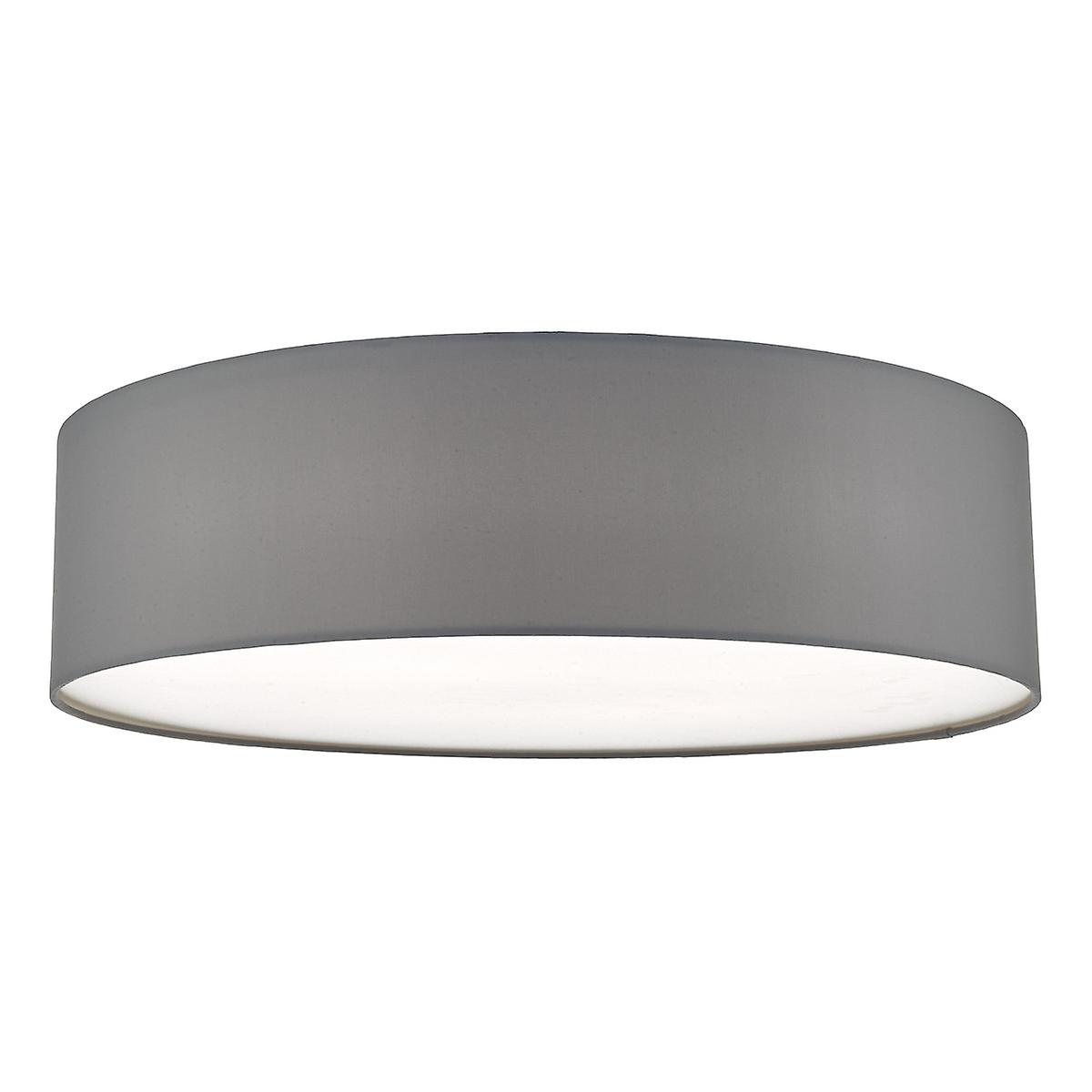 Cierro Cylindrical Flush Ceiling Light Grey, 4x E27