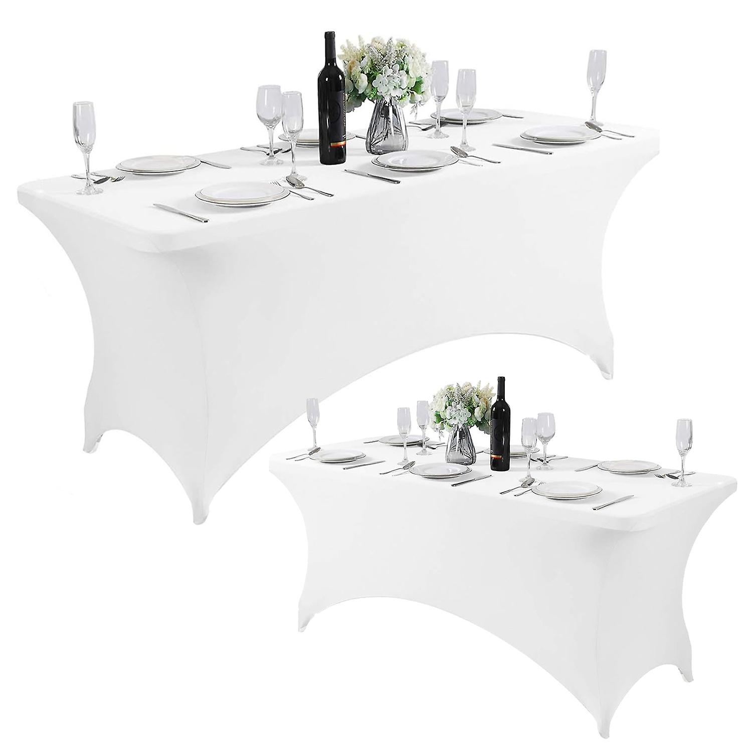 Universal Tablecloth Cover for Catering Table 180cm 6FT White Elastic